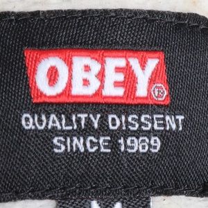 OBEY Jacket Button Up Black Hoodie Size M